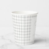 Gobelets En Papier Aquarelle En vichy Baby shower gris (Droite)