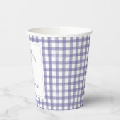 Gobelets En Papier Aquarelle En vichy Baby shower pourpre (Gauche)