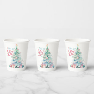 Gobelets En Papier Aquarelle Faisons un sapin de Noël