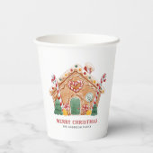 Gobelets En Papier Aquarelle Festif pain d'épices Maison Noël (Verso)