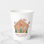 Gobelets En Papier Aquarelle Festif pain d'épices Maison Noël (Recto)