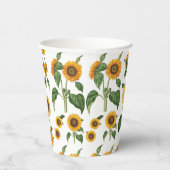 Gobelets En Papier Aquarelle Fleurs de soleil Botanique Foliage Verdu (Droite)