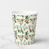 Gobelets En Papier Aquarelle Fleurs tropicales et Motif de verdure (Droite)