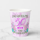 Gobelets En Papier Aquarelle Floral 50 et Fabulous (Verso)