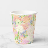 Gobelets En Papier Aquarelle Floral Garden Party Crest (Recto)