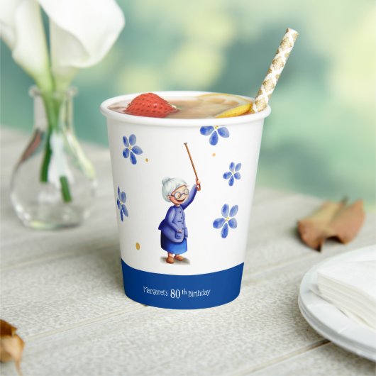 Gobelets En Papier Aquarelle Florale Anniversaire (Insitu)