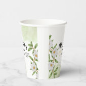 Gobelets En Papier Aquarelle florale blanche et verte (Droite)