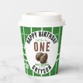 Gobelets En Papier Aquarelle Football première année en bas | Anniver (Verso)