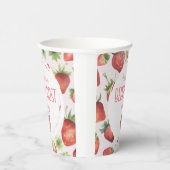 Gobelets En Papier Aquarelle fraise 1er Berry Premier anniversaire (Droite)