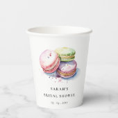 Gobelets En Papier Aquarelle Français Macarons boulangerie Fête des m (Verso)