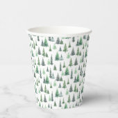 Gobelets En Papier Aquarelle Green Trees Motif forestier (Droite)