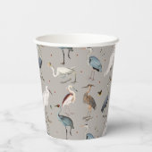 Gobelets En Papier Aquarelle Heron Bird Egret Nature Motif (Verso)