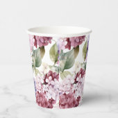 Gobelets En Papier Aquarelle Hydrangea Fleurs (Droite)