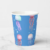 Gobelets En Papier Aquarelle Jellyfish Under the Sea Anniversaire (Gauche)