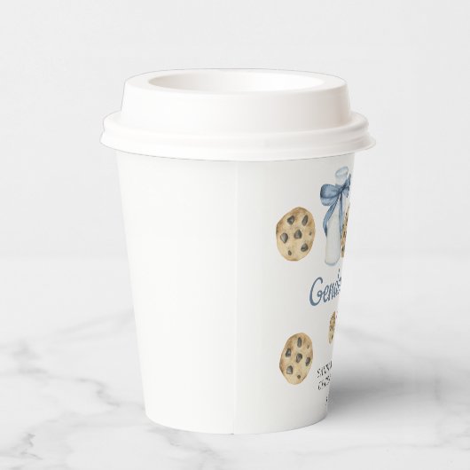 Gobelets En Papier Aquarelle Lait et cookies Révélation de genre (Droite)