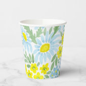 Gobelets En Papier Aquarelle. Les fleurs du champ. Chamomille (Gauche)