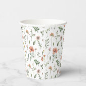 Gobelets En Papier Aquarelle Little Fleur sauvage 1er anniversaire Fa (Droite)