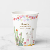 Gobelets En Papier Aquarelle Llama Desert Cactus Fiesta Baby shower (Verso)