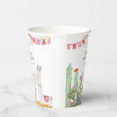 Gobelets En Papier Aquarelle Llama Desert Cactus Fiesta Baby shower (Droite)