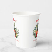 Gobelets En Papier Aquarelle mignonne Joyeux Noël (Droite)