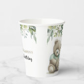 Gobelets En Papier Aquarelle mignonne Ours En Teddy Feuilles N'import (Gauche)