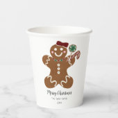 Gobelets En Papier Aquarelle mignonne pain d'épices fille (Verso)