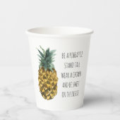 Gobelets En Papier Aquarelle moderne ananas et citation amusante posi (Recto)