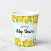 Gobelets En Papier Aquarelle moderne Baby shower citronnier (Recto)