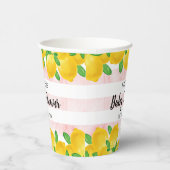 Gobelets En Papier Aquarelle moderne Baby shower citronnier (Droite)