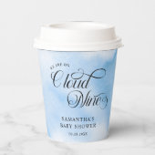 Gobelets En Papier Aquarelle moderne Blue Cloud Neuf Baby shower (Verso)