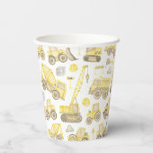 Gobelets En Papier Aquarelle moderne Construction Véhicule Anniversai (Verso)