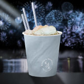 Gobelets En Papier Aquarelle moderne Mariage Dusty Blue ID816