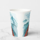 Gobelets En Papier Aquarelle Moderne Nature Voir La Devis Mondiale (Droite)