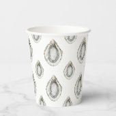 Gobelets En Papier Aquarelle Monogramme Huître côtière (Verso)