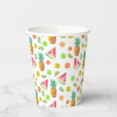 Gobelets En Papier Aquarelle Motif de fruits en conserve (Gauche)