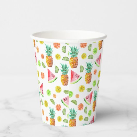 Gobelets En Papier Aquarelle Motif de fruits en conserve (Droite)