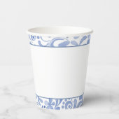 Gobelets En Papier Aquarelle Noël bleu Chinoiserie Bow Reindeer (Verso)