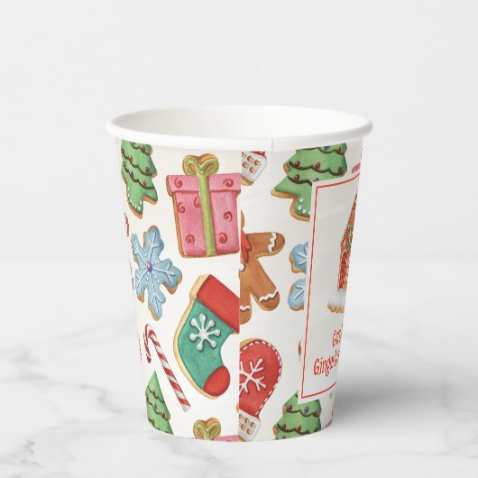 Gobelets En Papier Aquarelle Noël pain d'épices Maison Cookies (Droite)