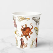 Gobelets En Papier Aquarelle Octopus Cephalopod Océan Animaux (Verso)