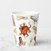 Gobelets En Papier Aquarelle Octopus Cephalopod Océan Animaux (Recto)