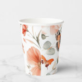 Gobelets En Papier Aquarelle Papillon Meadow Jolie Fête des mariées (Droite)