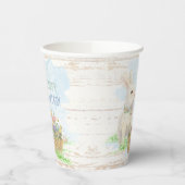 Gobelets En Papier Aquarelle Pâques Panier d'oeufs de lapin Bois rust (Gauche)