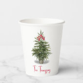 Gobelets En Papier Aquarelle personnalisée de l'arbre de Noël (Verso)