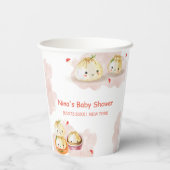 Gobelets En Papier Aquarelle Petit Baby shower de champignon (Verso)