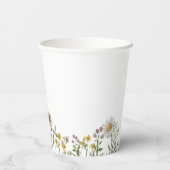Gobelets En Papier Aquarelle Petit Fleur sauvage 1er anniversaire (Verso)