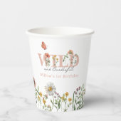 Gobelets En Papier Aquarelle Petit Fleur sauvage 1er anniversaire (Recto)