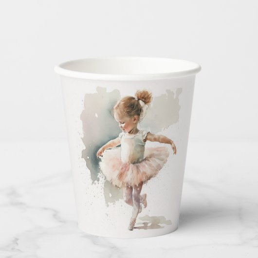 Gobelets En Papier Aquarelle Petites tasses de papier Ballerina (Recto)
