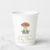 Gobelets En Papier Aquarelle Petits Baby showers de champignons Coupe (Verso)