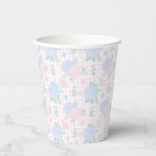 Gobelets En Papier Aquarelle Preppy Floral En vichy Anniversaire
