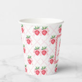 Gobelets En Papier Aquarelle Preppy Fraises Berry Sweet (Droite)